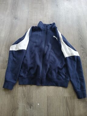 Puma Navy and White Women’s Zip-Front Track Jacket
